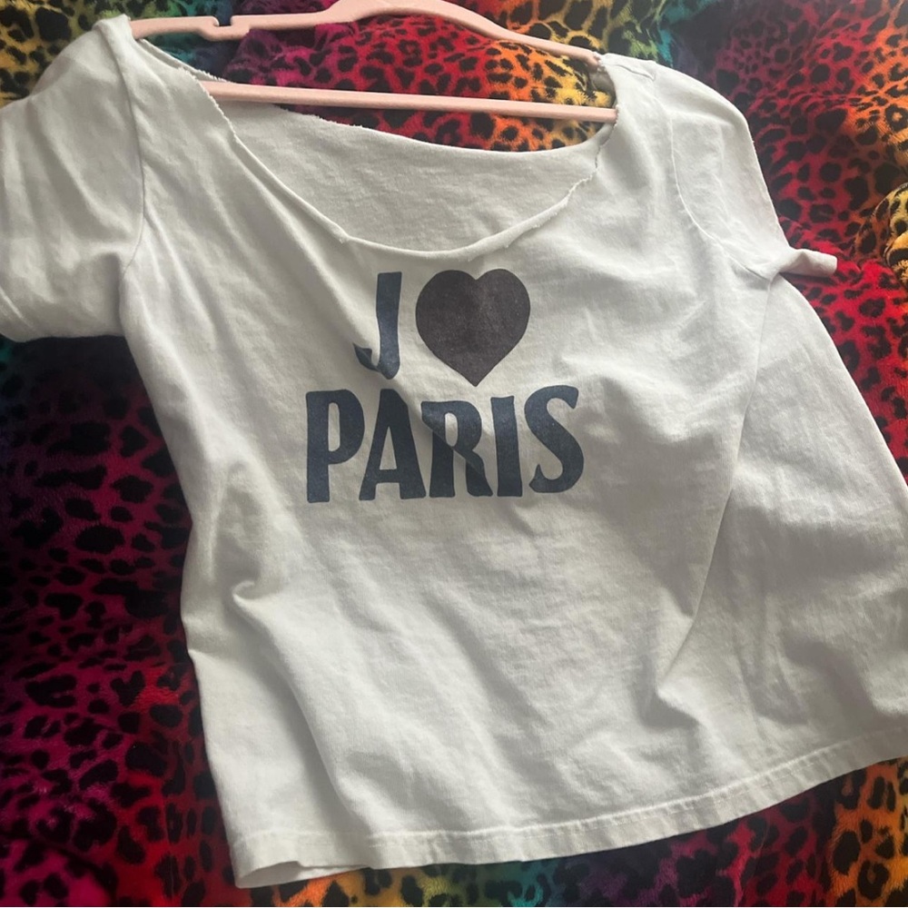 White 'I Love Paris' Kids T-Shirt Brandy Melville John galt pacsun